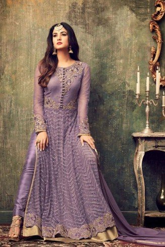 MZ4707 PURPLE MAISHA AZARA BRIDAL WEDDING WEAR DRESS