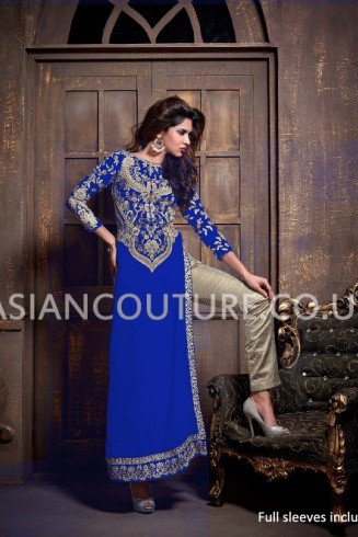 Royal Blue Indian Designer Salwar Suit Pakistani Party Wear