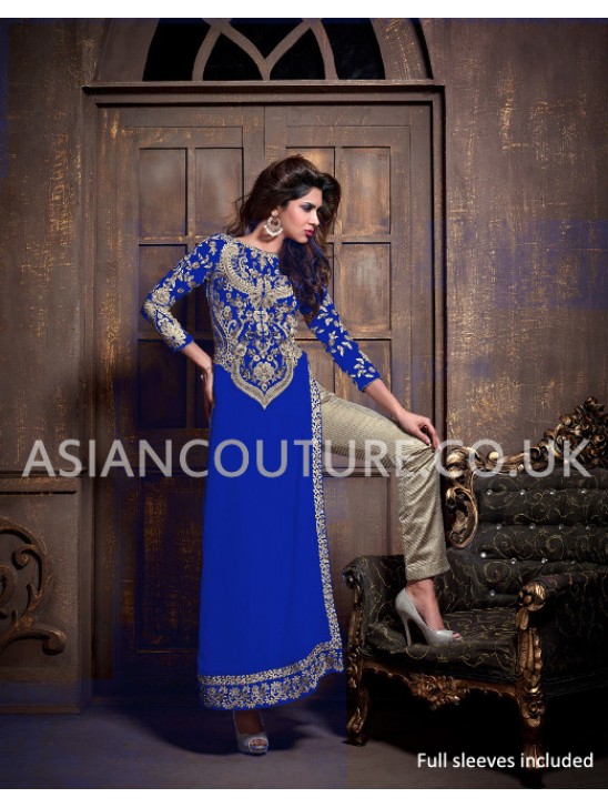 Royal Blue Indian Designer Salwar Suit Pakistani Party Wear