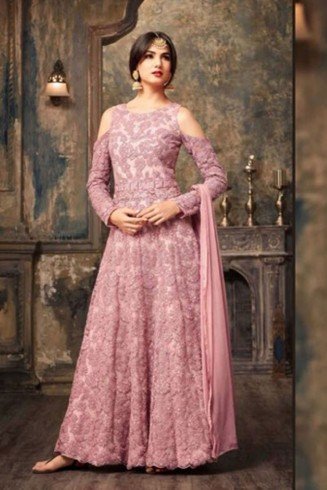 Lilac Designer Anarkali Dress Pakistani Wedding Gown