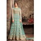 Turquoise Indian Ethnic Suit Embroidered Anarkali Dress