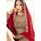 Brown Bridal Gown Pakistani Designer Evening Suit