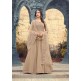 WARM SAND INDIAN PAKISTANI PARTY WEAR ANARKALI DRESS