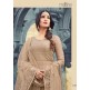 WARM SAND INDIAN PAKISTANI PARTY WEAR ANARKALI DRESS