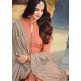 ORANGE AND BEIGE INDIAN PAKISTANI PARTY WEAR SALWAR SUIT