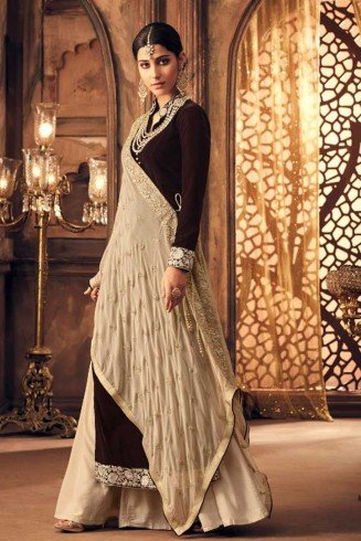 Brown Wedding Lehenga Indian Designer Party Wear Dress