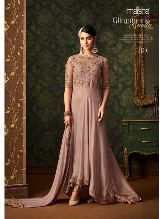 Lilac Pink Indian Wedding Party Bridesmaid Designer Gown