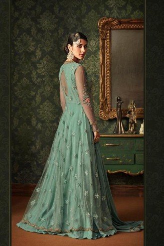  Green Indian Wedding Party Bridesmaid Designer Gown (3 weeks delivery)