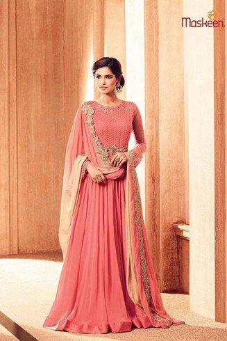 ZMS4501 PINK MAISHA MASKEEN WEDDING WEAR GOWN