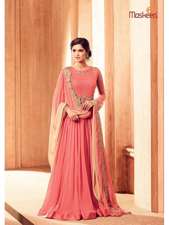 ZMS4501 PINK MAISHA MASKEEN WEDDING WEAR GOWN