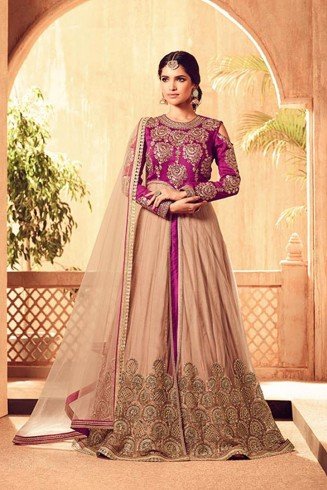 Purple Party Wear Lehenga Indian Designer Embroidered Dress