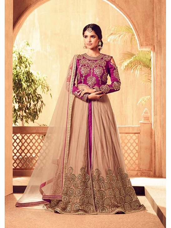 Purple Party Wear Lehenga Indian Designer Embroidered Dress