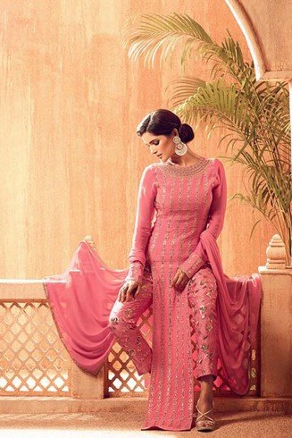 Hot Pink Indian Party Suit Pakistani Wedding Dress