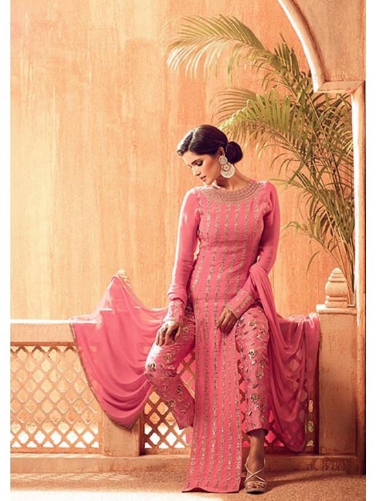 Hot Pink Indian Party Suit Pakistani Wedding Dress