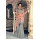 Grey Mother Daughter Matching Ghararas Indian Party Wedding Outfit