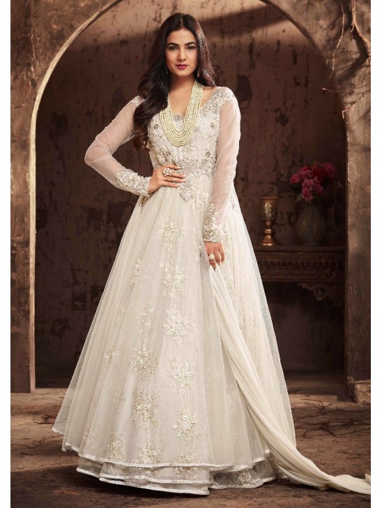 White Fairy Embellished Wedding Gown ( Large size)