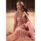 Pink Gold Embellished Evening Gown