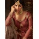 MAROON AND BEIGE INDIAN WEDDING GHARARA SEMI STITCHED SUIT ( DELIVERY IN 2 WEEKS )