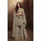 GREY ASIAN WEDDING GHARARA SUIT SEMI STITCHED ( DELIVERY IN 2 WEEKS )