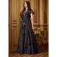 Eclipse Blue Capri Gown Pakistani Party Dress