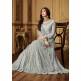 SILVER GREY ASIAN WEDDING WEAR ANARKALI GOWN