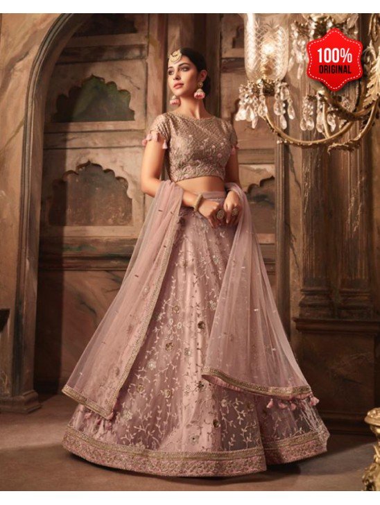 ROSE PINK INDIAN BRIDAL WEDDING LEHENGA