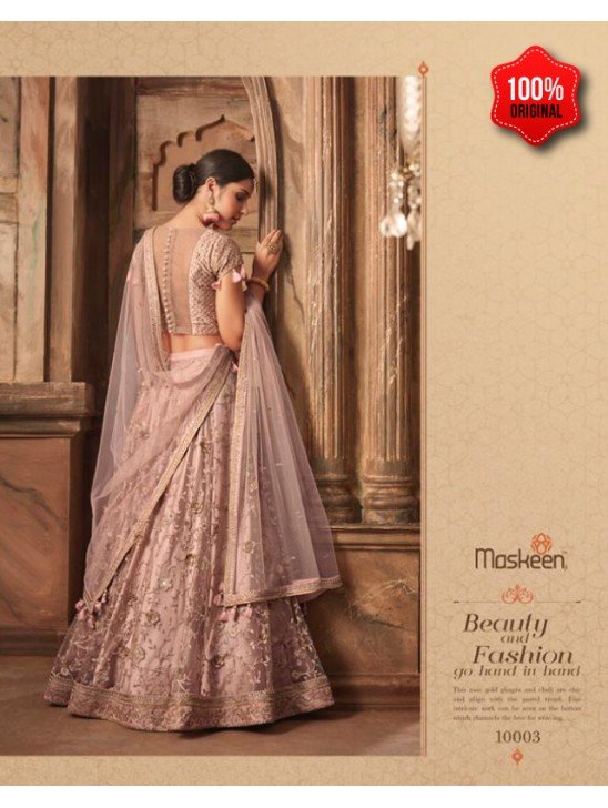 ROSE PINK INDIAN BRIDAL WEDDING LEHENGA