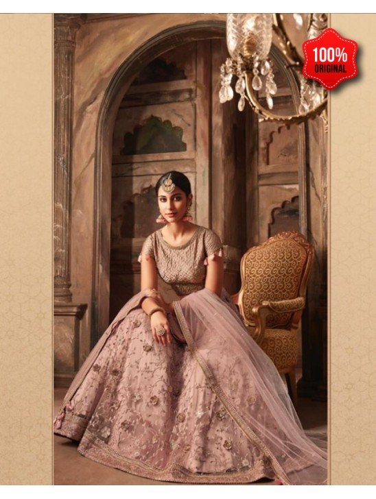 ROSE PINK INDIAN BRIDAL WEDDING LEHENGA