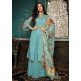 Aqua Blue Designer Lengha Suit