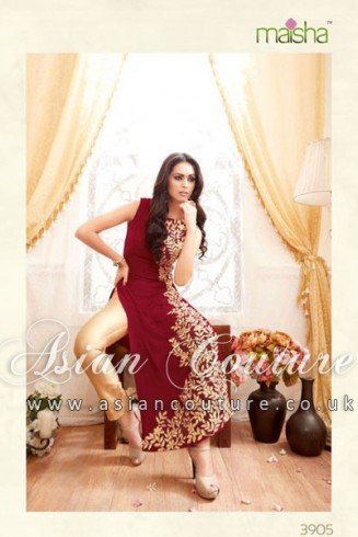 Red Indian Palazzo Suit Designer Cocktail Party Dress