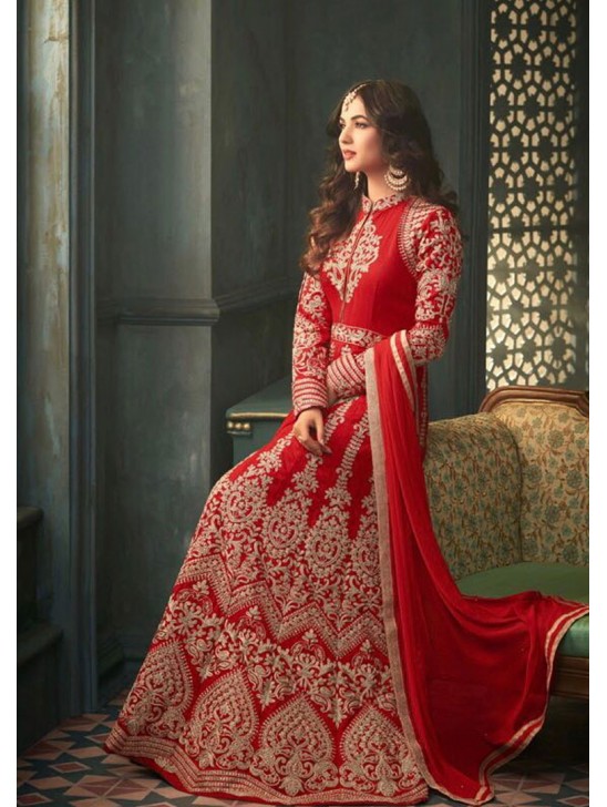 Red Indian Party Wear Asian Anarkali Wedding Bridal Dress