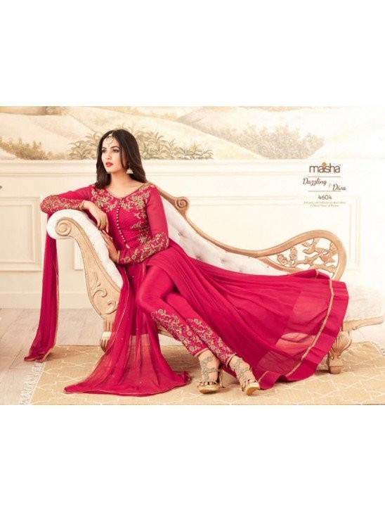 Burgundy Pakistani Anarkali Dress Indian Wedding Suit