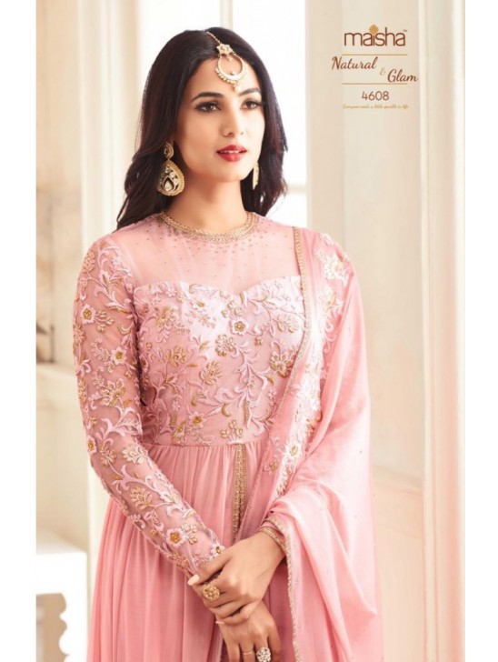 Pink Stylish Gown Indian Anarkali Suit