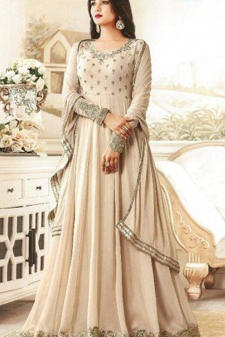 Cream Wedding Gown Embroidered Pakistani Wedding Dress