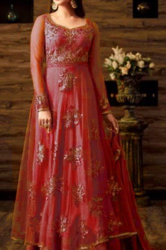 MAROON WEDDING WEAR INDIAN ANARKALI DRESS