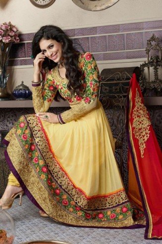 Yellow Indian Anarkali Suit