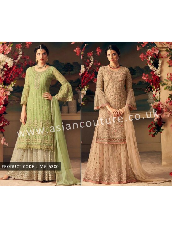 INDIAN PAKISTANI WEDDING PARTY GHARARA DRESS