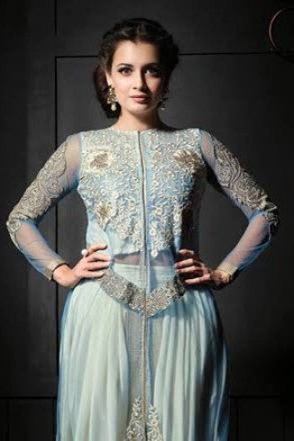 Silver Indian Evening Party Salwar Suit