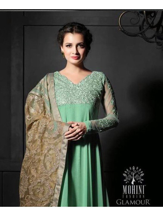 Green Mohini Designer Wedding Anarakli Gown