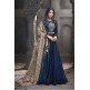 TEAL BLUE SILK EMBROIDERED ASIAN WEDDING GOWN (2 weeks delivery)