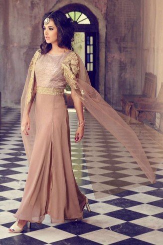 Light brown mohini glamour stylish party wear suit