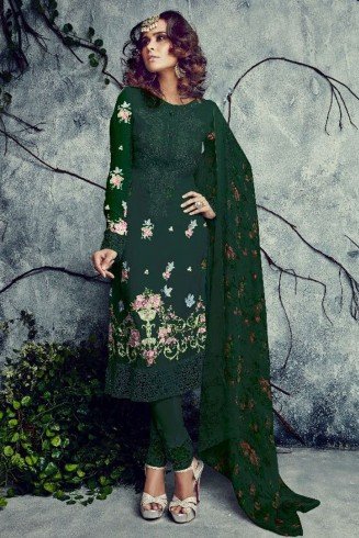 Dark Green Designer Salwar Kameez Pakistani Suit 