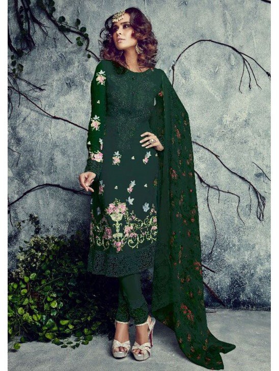 Dark Green Designer Salwar Kameez Pakistani Suit