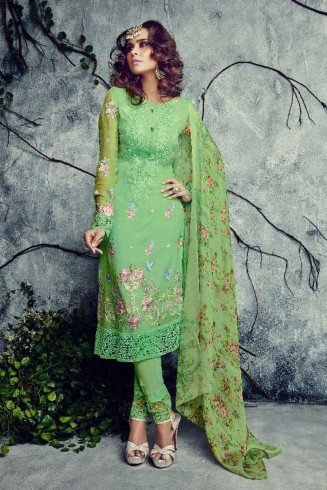 Green Designer Pakistani Salwar Suit 