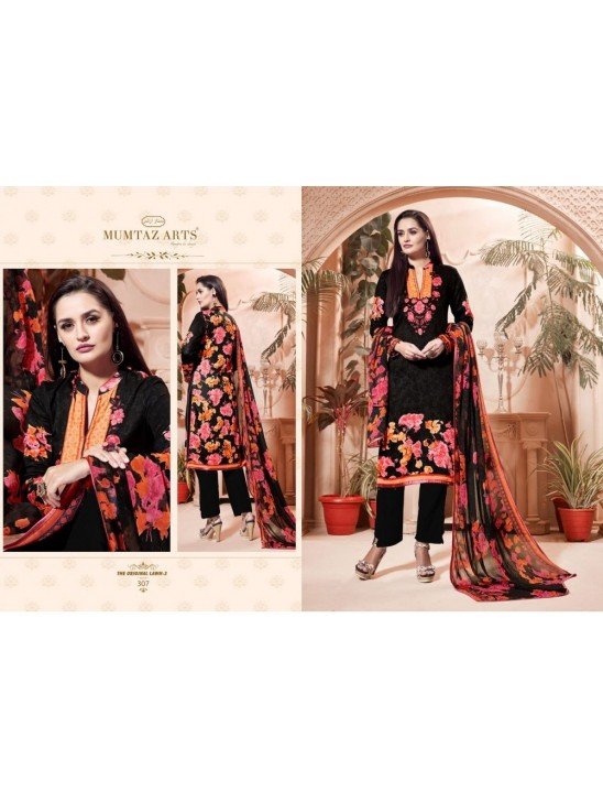 ZMA-307 BLACK CAMBRIC COTTON AND LAWN SALWAR SUIT
