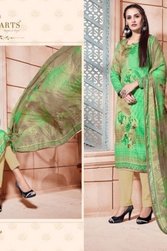 304 LIGHT GREEN CAMBRIC COTTON AND LAWN SALWAR SUIT
