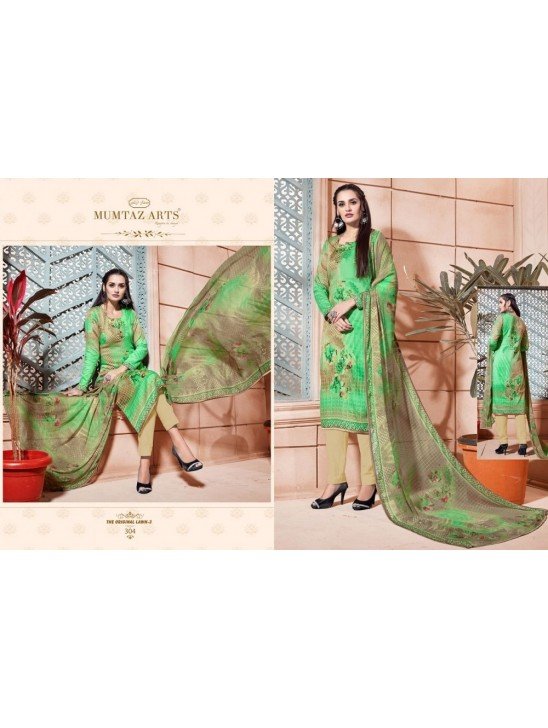 304 LIGHT GREEN CAMBRIC COTTON AND LAWN SALWAR SUIT