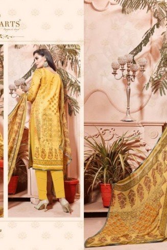 Yellow Cotton Salwar Suit Printed Pakistani Summer Dress