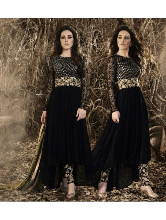 Black Anarkali Party Evening Dress