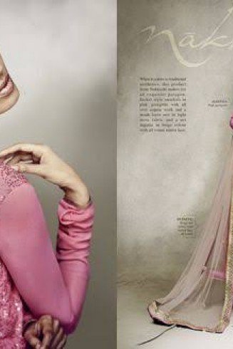 Pink and Gold Indian Anarkali Gown